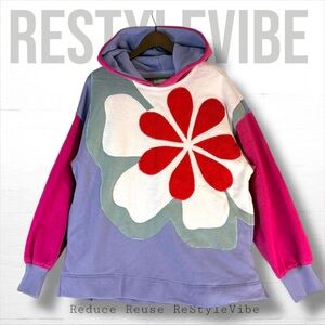 FREE PEOPLE Women’s Size XS Sweatshirt Hoodie Floral Oversized Heavyweight